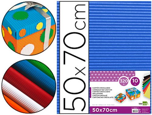 Cartao ondulado liderpapel 320gr 50x70 cm azul , Liderpapel , 37646 , 8423473827653
